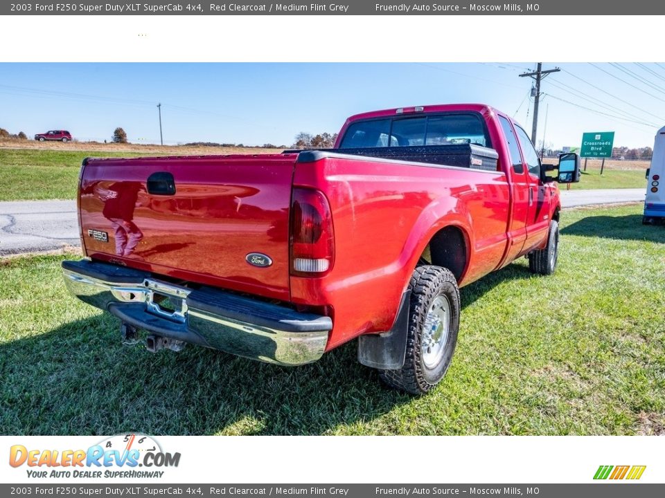 2003 Ford F250 Super Duty XLT SuperCab 4x4 Red Clearcoat / Medium Flint Grey Photo #3