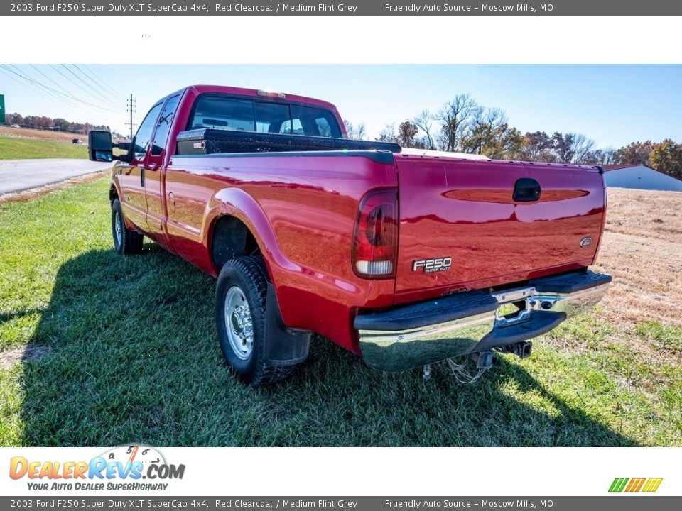 2003 Ford F250 Super Duty XLT SuperCab 4x4 Red Clearcoat / Medium Flint Grey Photo #5