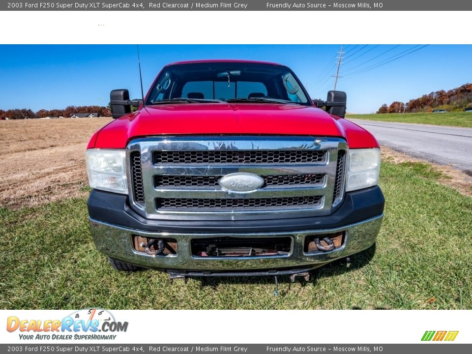 2003 Ford F250 Super Duty XLT SuperCab 4x4 Red Clearcoat / Medium Flint Grey Photo #9