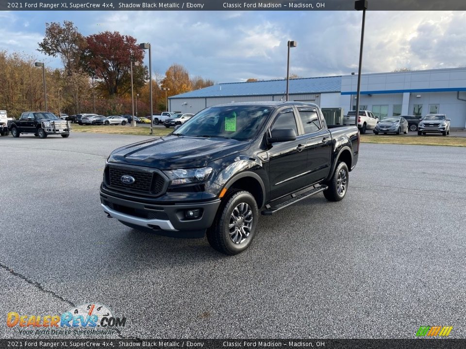 2021 Ford Ranger XL SuperCrew 4x4 Shadow Black Metallic / Ebony Photo #1