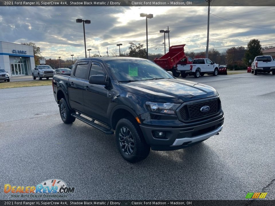 2021 Ford Ranger XL SuperCrew 4x4 Shadow Black Metallic / Ebony Photo #3