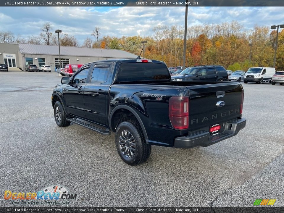 2021 Ford Ranger XL SuperCrew 4x4 Shadow Black Metallic / Ebony Photo #7