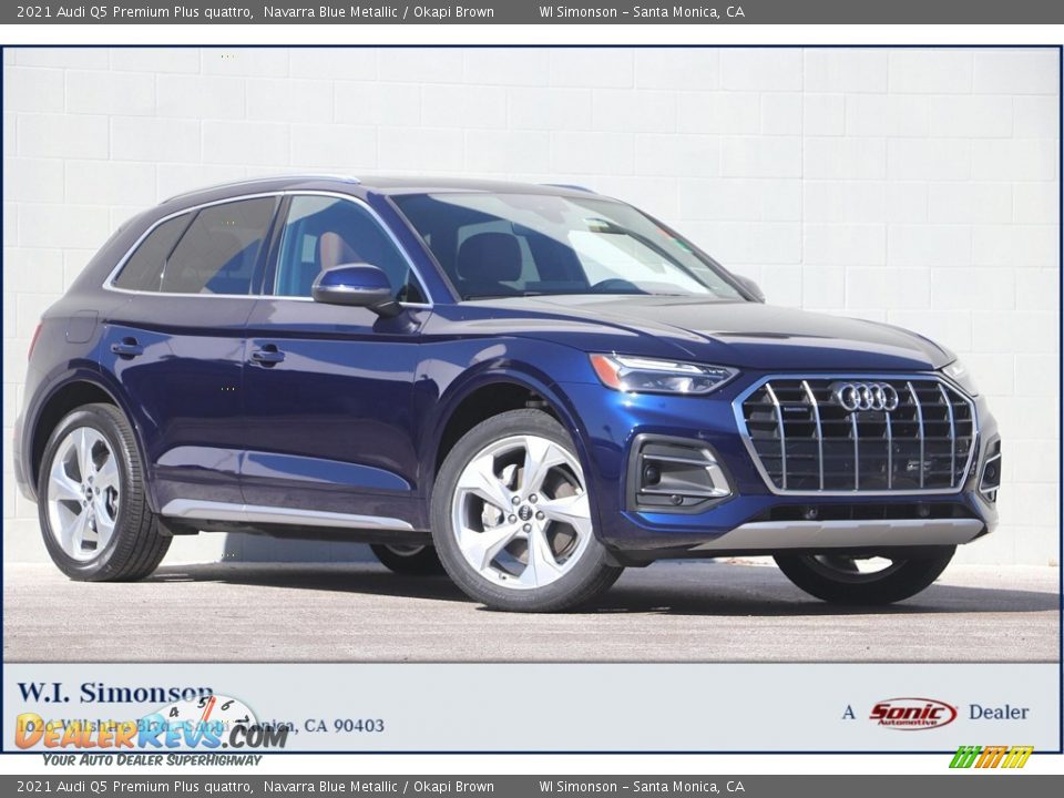 2021 Audi Q5 Premium Plus quattro Navarra Blue Metallic / Okapi Brown Photo #1