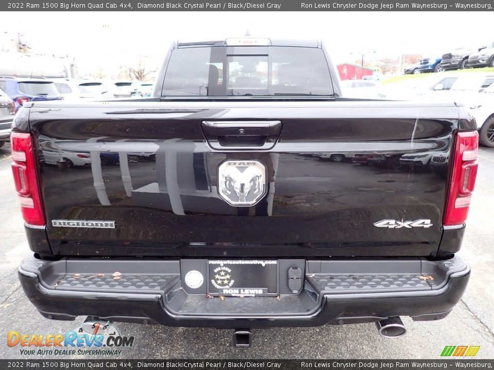 2022 Ram 1500 Big Horn Quad Cab 4x4 Diamond Black Crystal Pearl / Black/Diesel Gray Photo #4