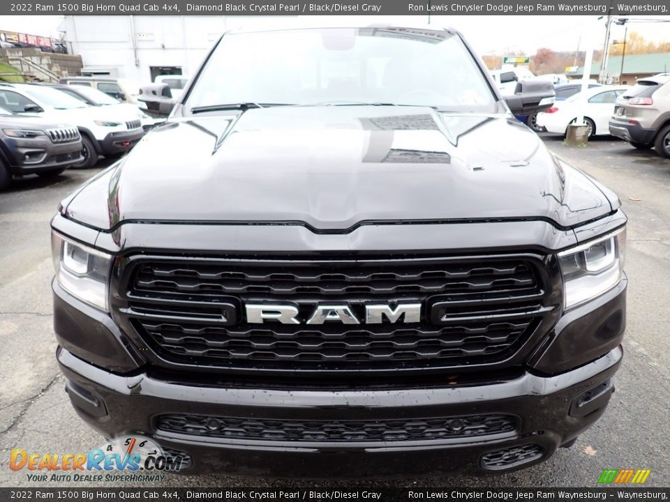 2022 Ram 1500 Big Horn Quad Cab 4x4 Diamond Black Crystal Pearl / Black/Diesel Gray Photo #8