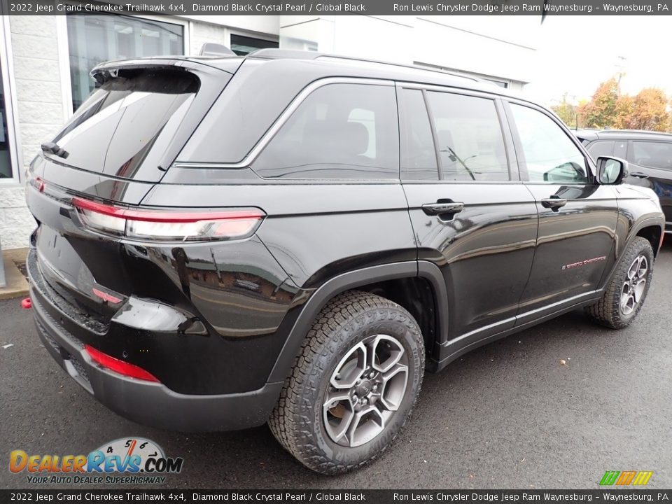 2022 Jeep Grand Cherokee Trailhawk 4x4 Diamond Black Crystal Pearl / Global Black Photo #5