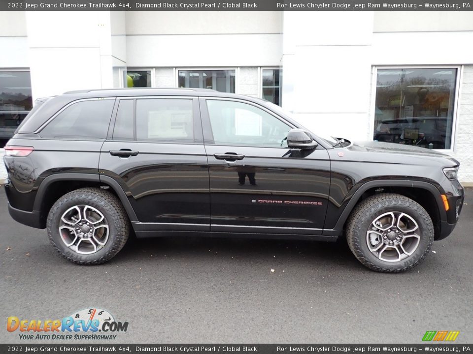 2022 Jeep Grand Cherokee Trailhawk 4x4 Diamond Black Crystal Pearl / Global Black Photo #7