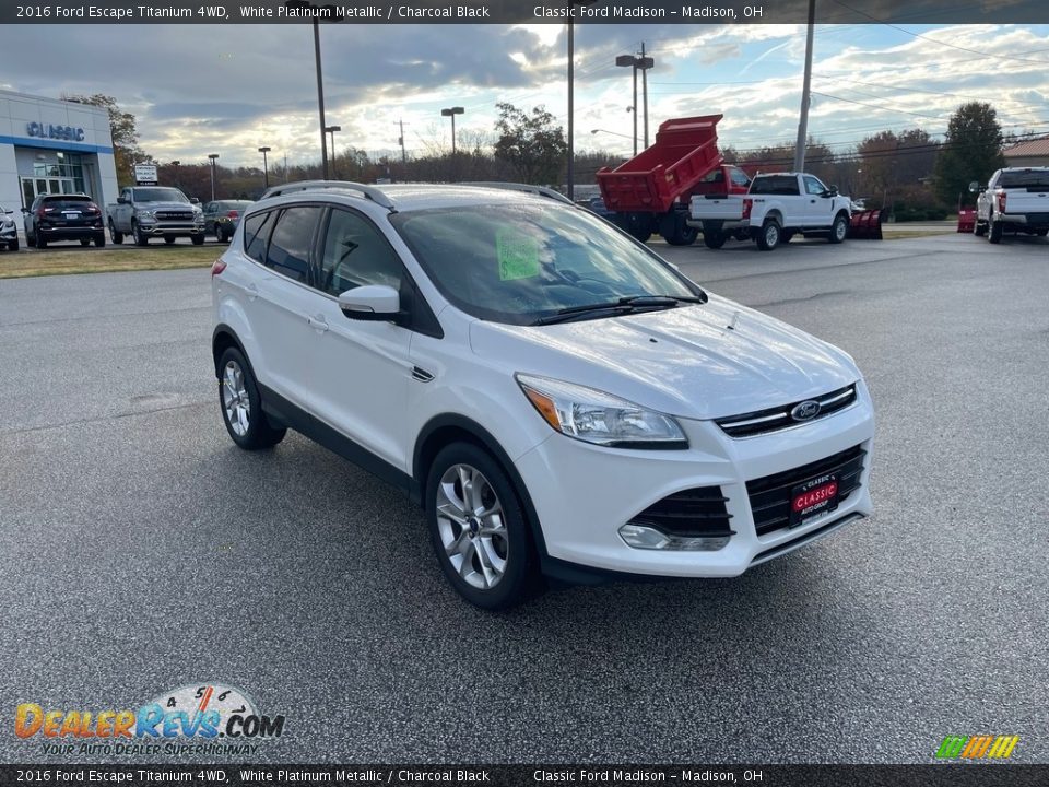 2016 Ford Escape Titanium 4WD White Platinum Metallic / Charcoal Black Photo #3