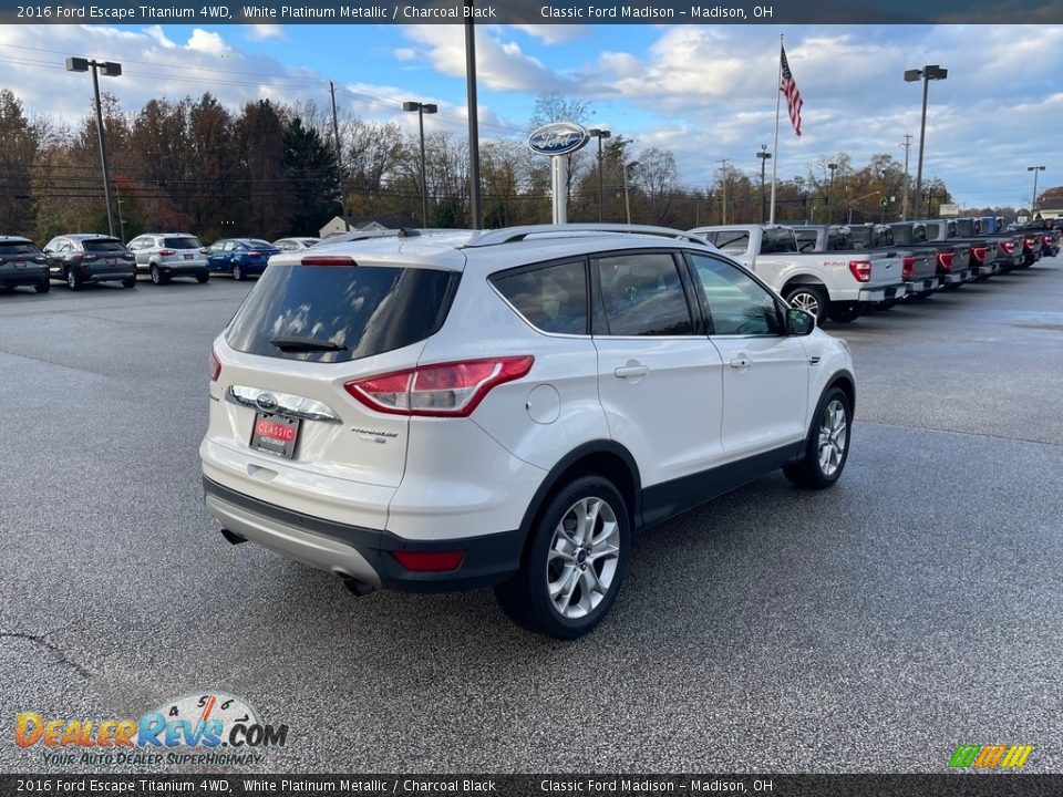 2016 Ford Escape Titanium 4WD White Platinum Metallic / Charcoal Black Photo #5