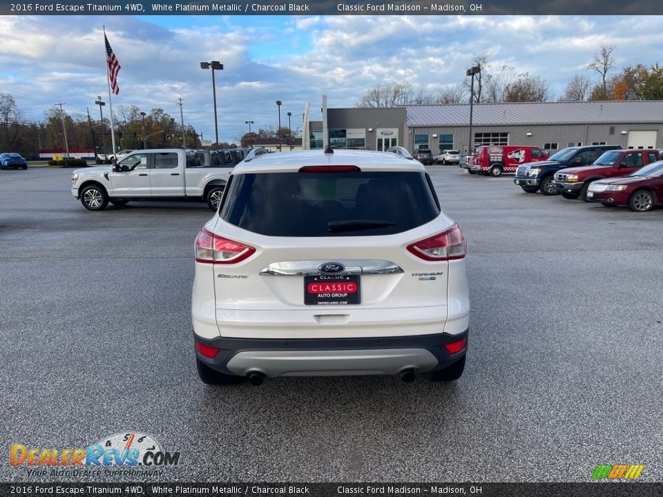 2016 Ford Escape Titanium 4WD White Platinum Metallic / Charcoal Black Photo #6