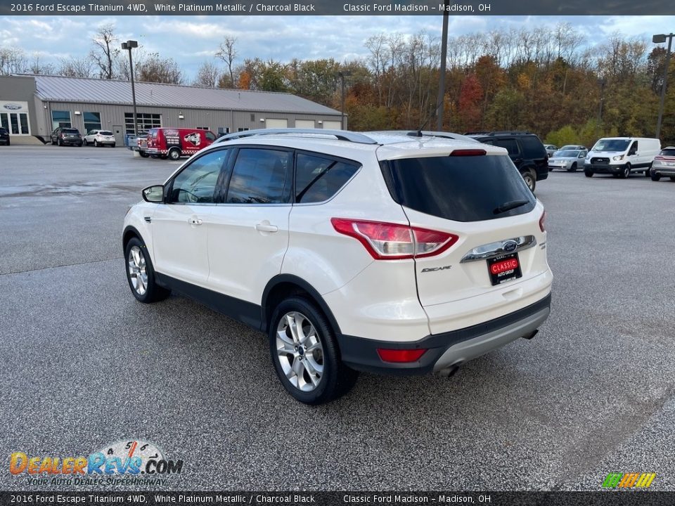 2016 Ford Escape Titanium 4WD White Platinum Metallic / Charcoal Black Photo #7