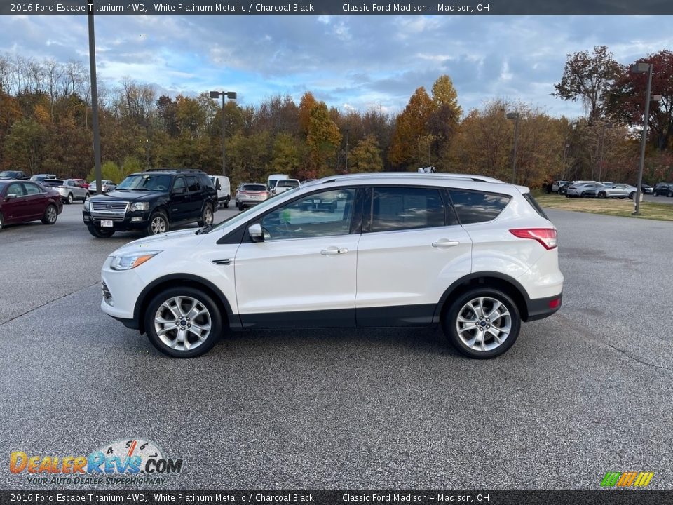 2016 Ford Escape Titanium 4WD White Platinum Metallic / Charcoal Black Photo #8