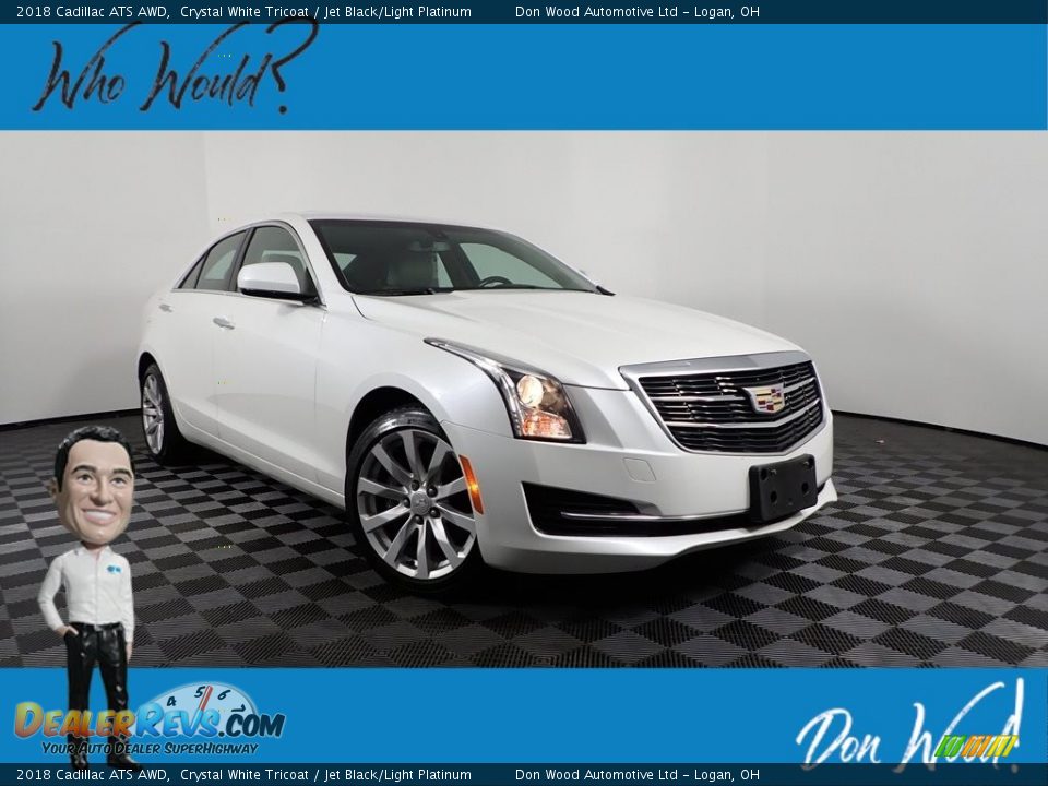 2018 Cadillac ATS AWD Crystal White Tricoat / Jet Black/Light Platinum Photo #1