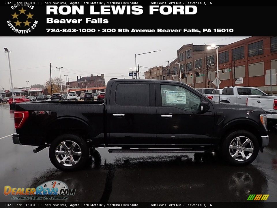 2022 Ford F150 XLT SuperCrew 4x4 Agate Black Metallic / Medium Dark Slate Photo #1