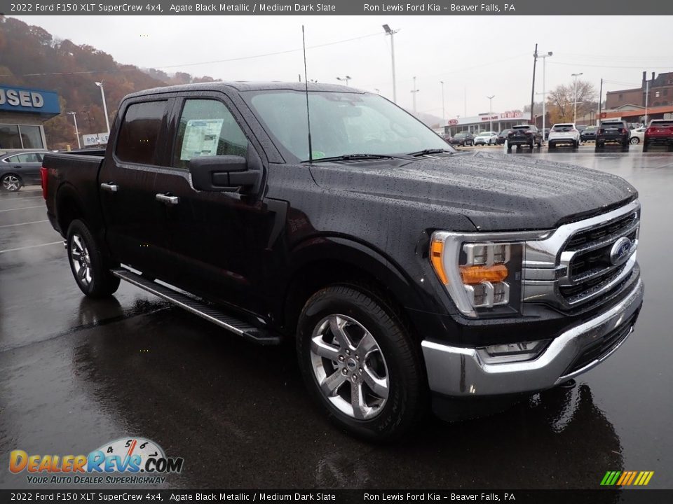 2022 Ford F150 XLT SuperCrew 4x4 Agate Black Metallic / Medium Dark Slate Photo #2