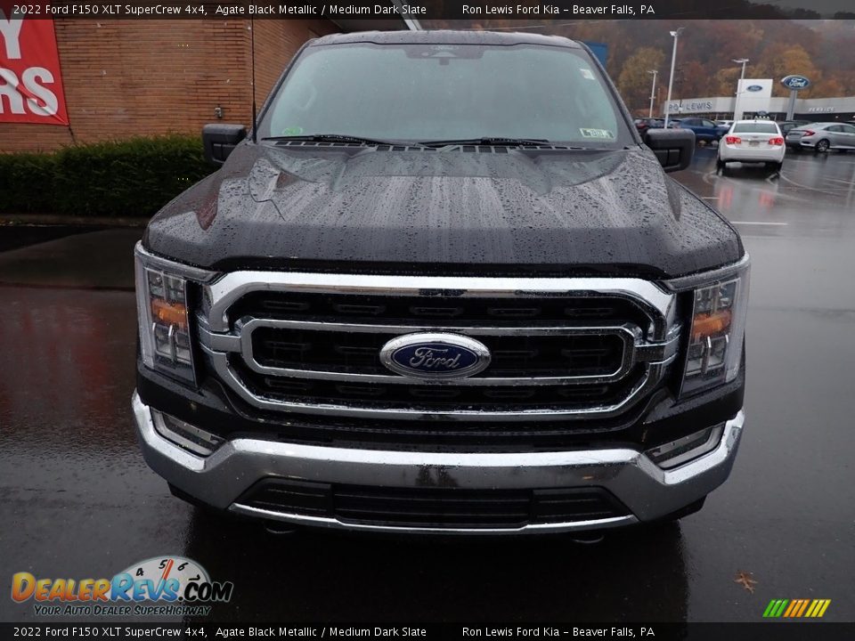2022 Ford F150 XLT SuperCrew 4x4 Agate Black Metallic / Medium Dark Slate Photo #3