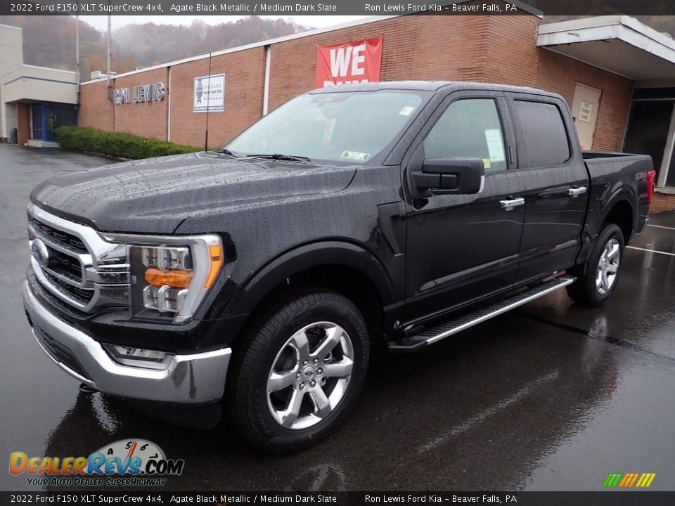 2022 Ford F150 XLT SuperCrew 4x4 Agate Black Metallic / Medium Dark Slate Photo #4