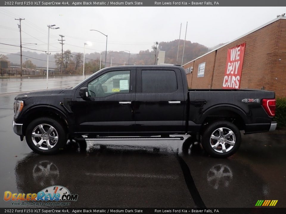 2022 Ford F150 XLT SuperCrew 4x4 Agate Black Metallic / Medium Dark Slate Photo #5