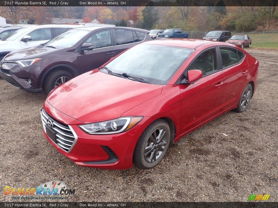 2017 Hyundai Elantra SE Red / Gray Photo #7