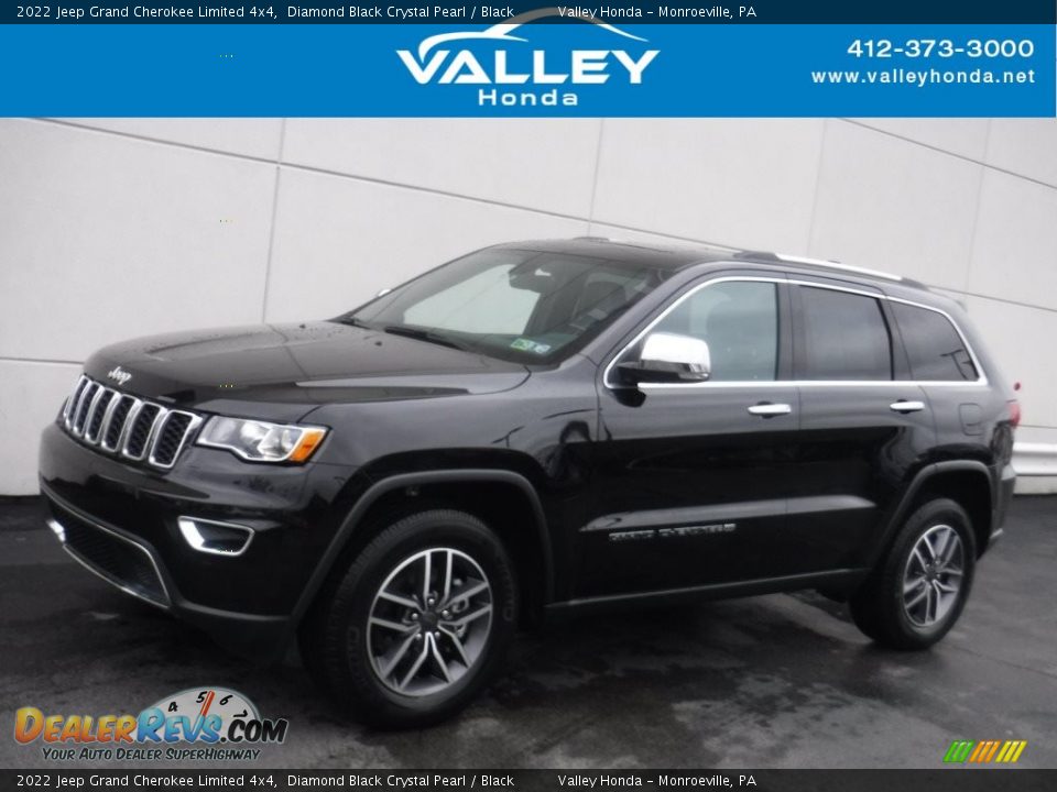 2022 Jeep Grand Cherokee Limited 4x4 Diamond Black Crystal Pearl / Black Photo #1