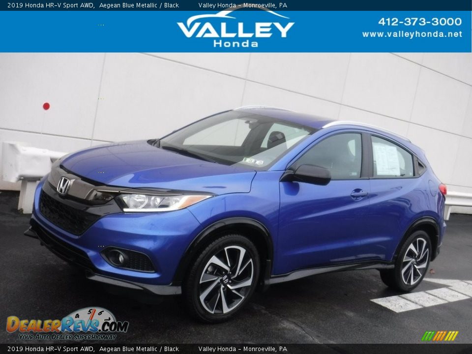 2019 Honda HR-V Sport AWD Aegean Blue Metallic / Black Photo #1