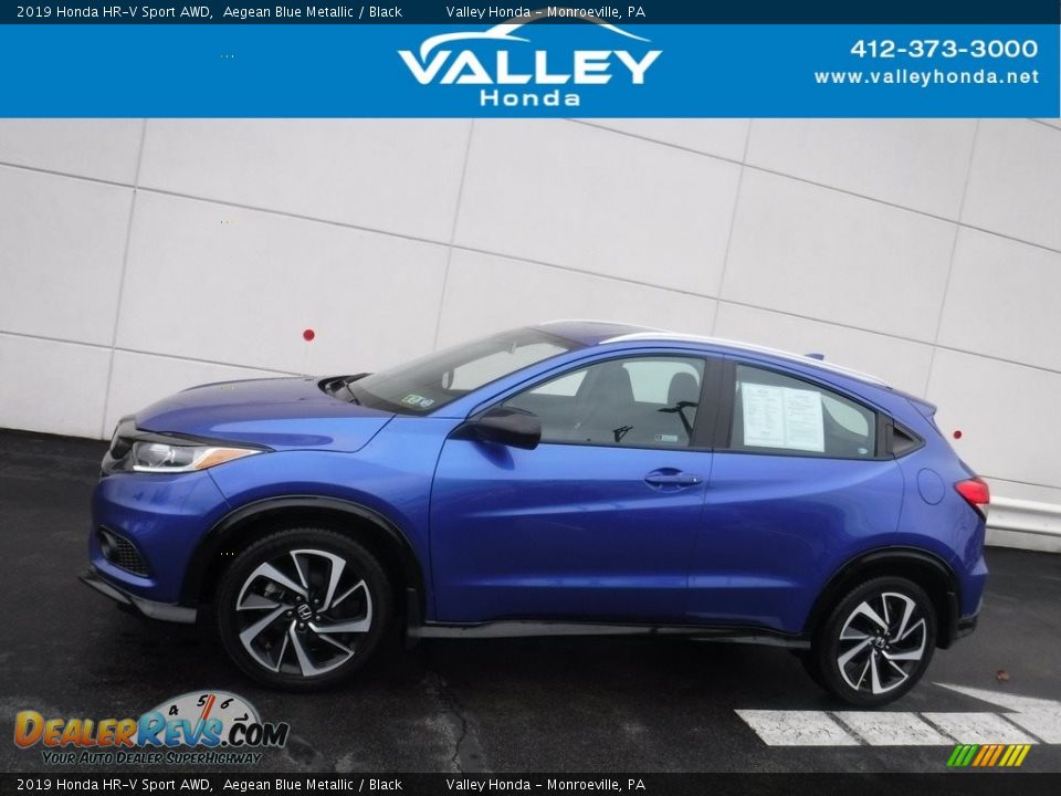 2019 Honda HR-V Sport AWD Aegean Blue Metallic / Black Photo #2