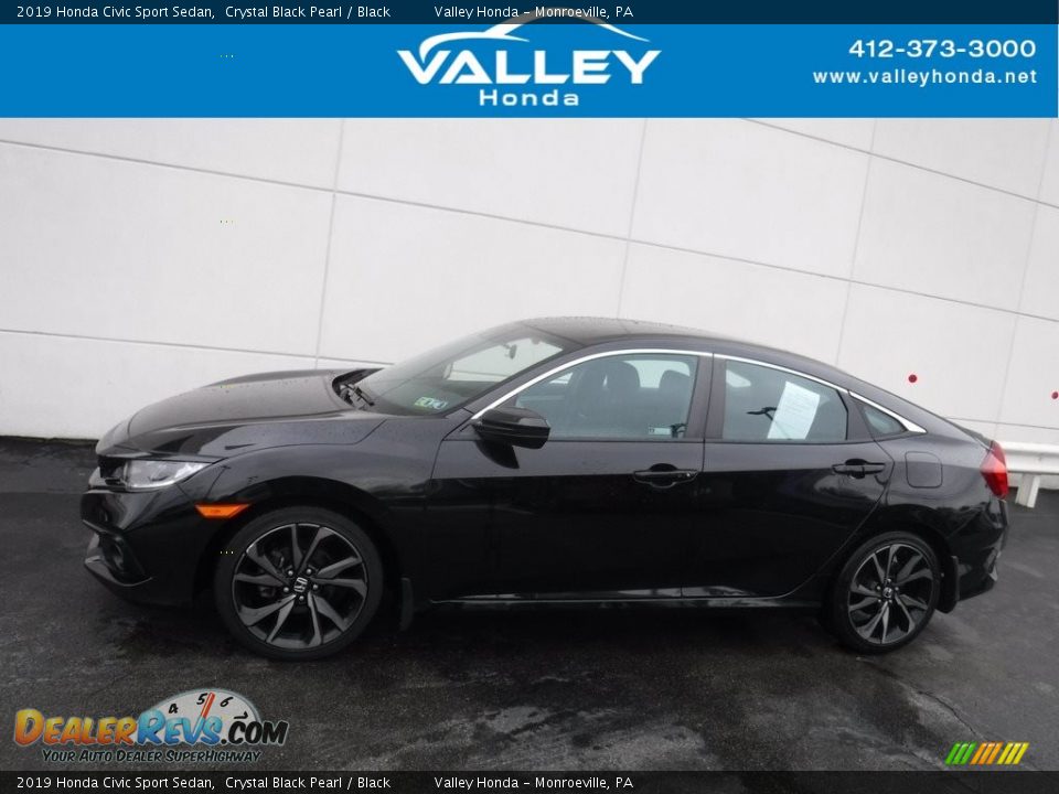 2019 Honda Civic Sport Sedan Crystal Black Pearl / Black Photo #2