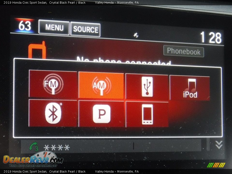 2019 Honda Civic Sport Sedan Crystal Black Pearl / Black Photo #16