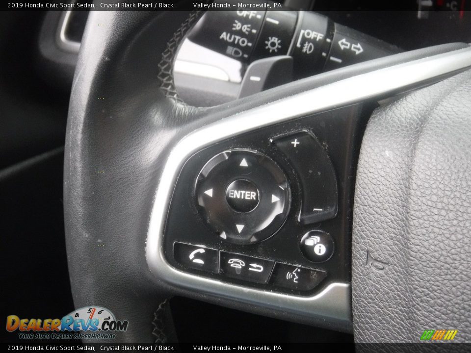 2019 Honda Civic Sport Sedan Crystal Black Pearl / Black Photo #21