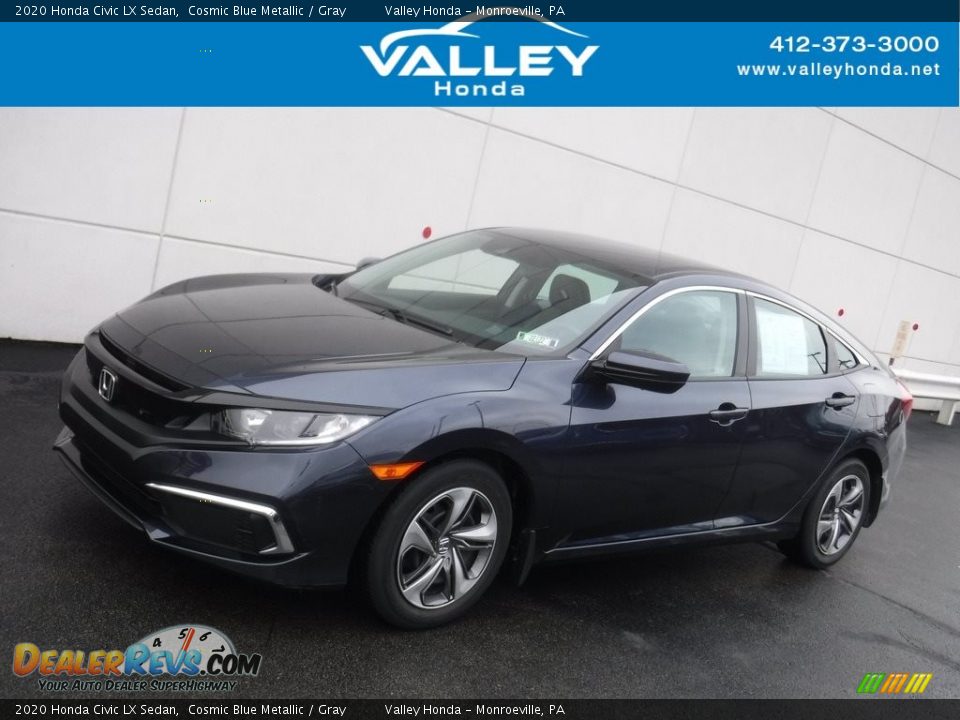 2020 Honda Civic LX Sedan Cosmic Blue Metallic / Gray Photo #1