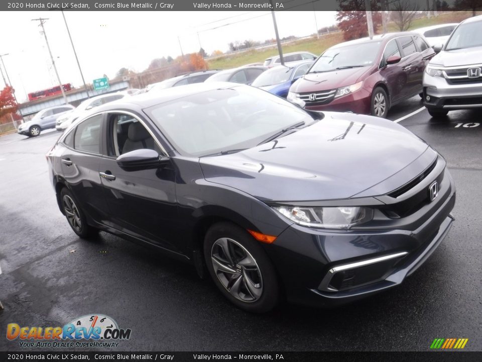 2020 Honda Civic LX Sedan Cosmic Blue Metallic / Gray Photo #4