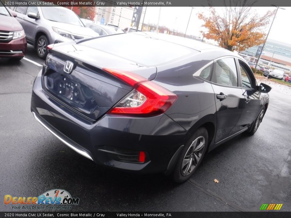 2020 Honda Civic LX Sedan Cosmic Blue Metallic / Gray Photo #5