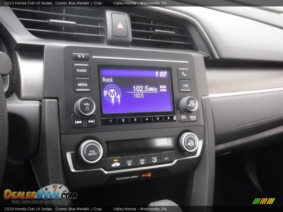 2020 Honda Civic LX Sedan Cosmic Blue Metallic / Gray Photo #14