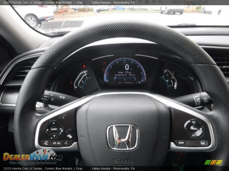 2020 Honda Civic LX Sedan Cosmic Blue Metallic / Gray Photo #17