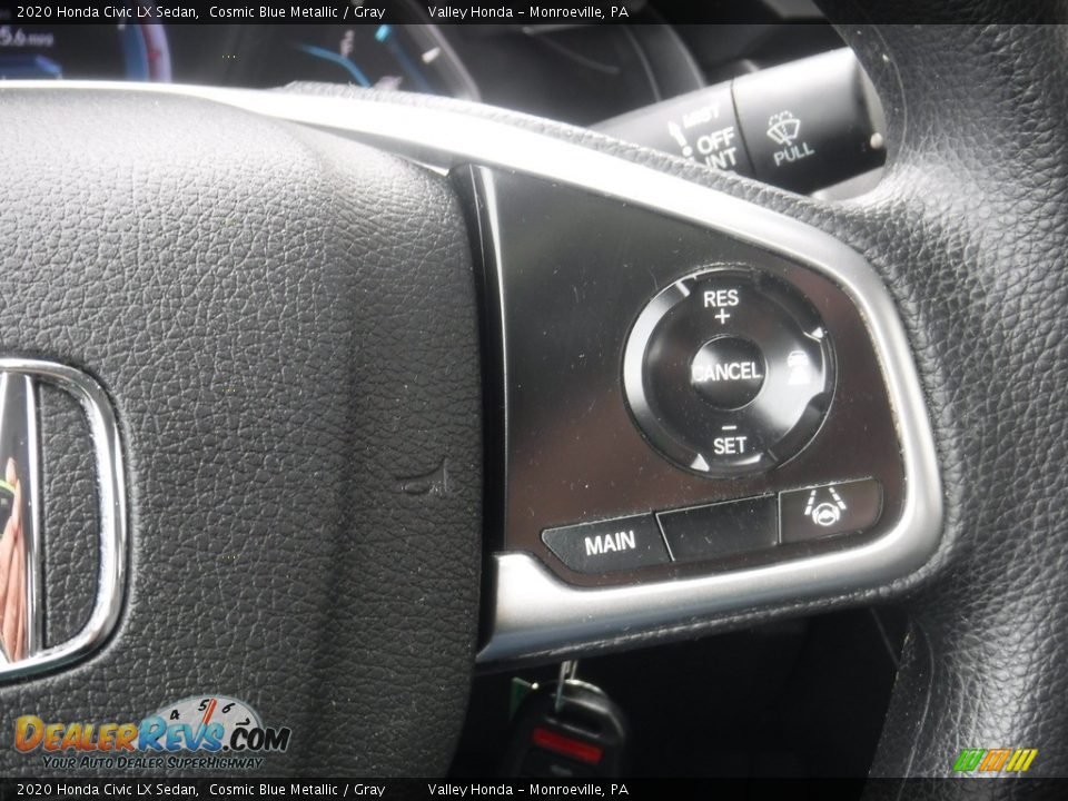 2020 Honda Civic LX Sedan Cosmic Blue Metallic / Gray Photo #19