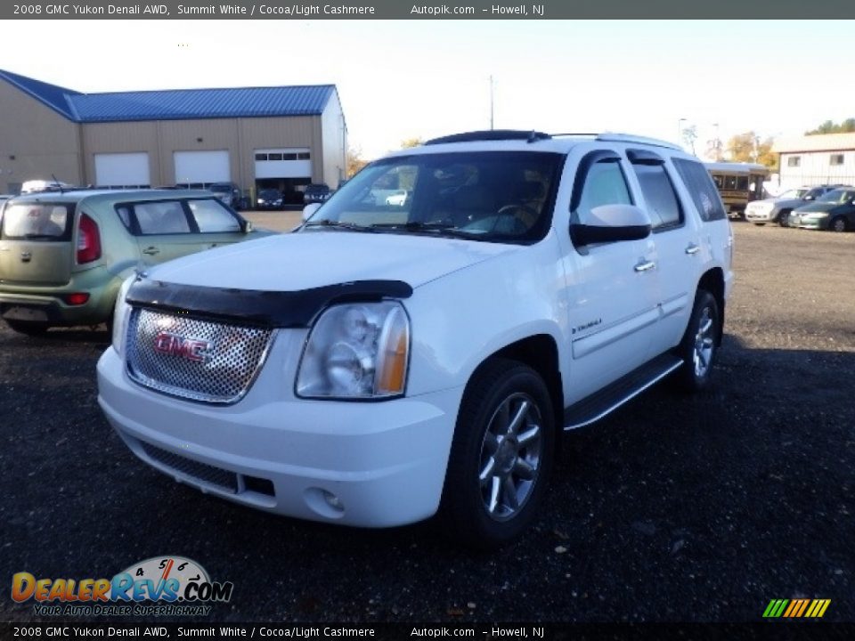 2008 GMC Yukon Denali AWD Summit White / Cocoa/Light Cashmere Photo #2