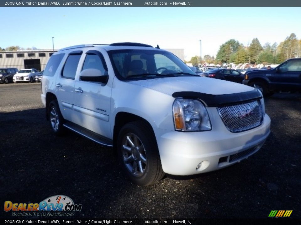 2008 GMC Yukon Denali AWD Summit White / Cocoa/Light Cashmere Photo #4