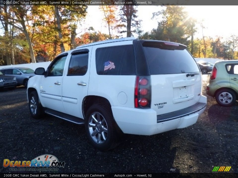 2008 GMC Yukon Denali AWD Summit White / Cocoa/Light Cashmere Photo #5