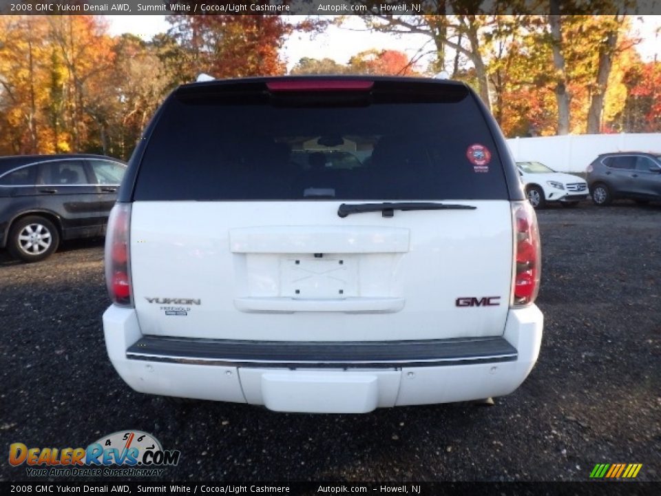 2008 GMC Yukon Denali AWD Summit White / Cocoa/Light Cashmere Photo #6