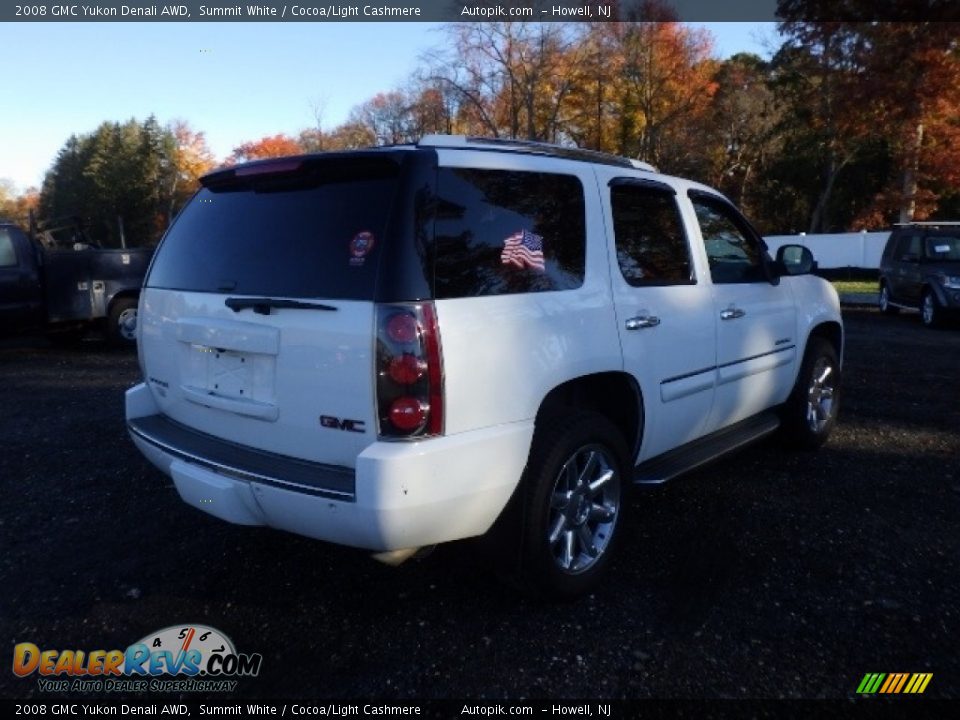 2008 GMC Yukon Denali AWD Summit White / Cocoa/Light Cashmere Photo #7