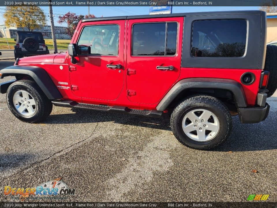 2010 Jeep Wrangler Unlimited Sport 4x4 Flame Red / Dark Slate Gray/Medium Slate Gray Photo #1