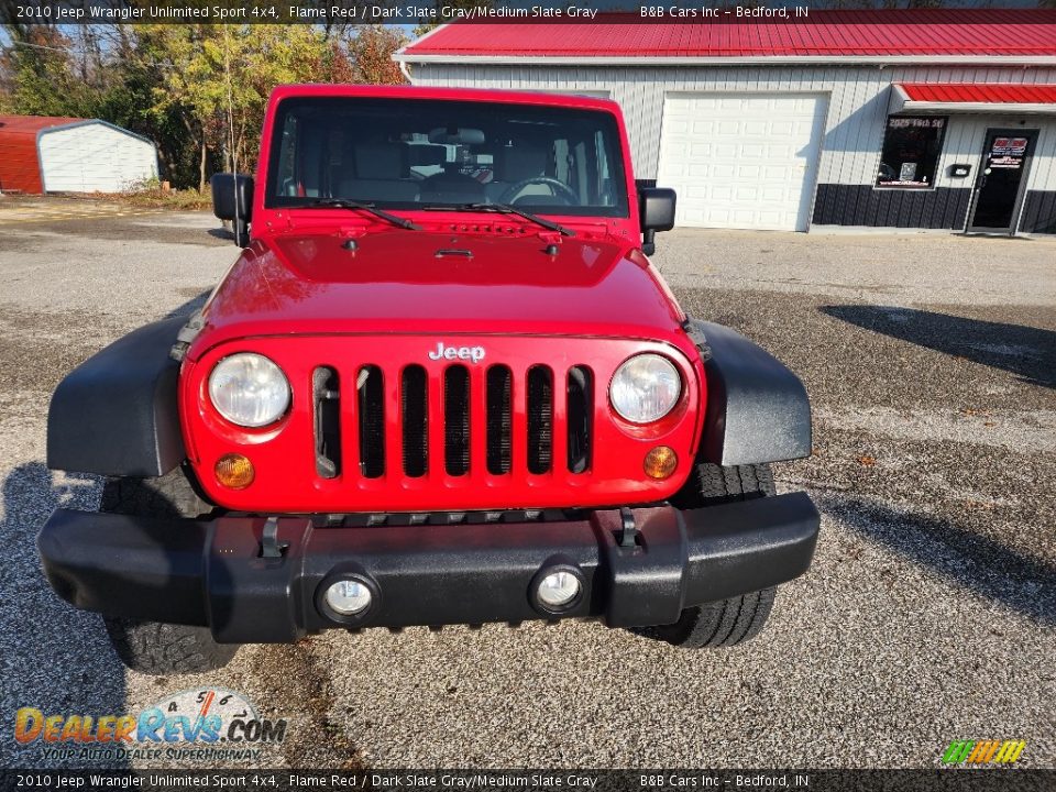 2010 Jeep Wrangler Unlimited Sport 4x4 Flame Red / Dark Slate Gray/Medium Slate Gray Photo #6