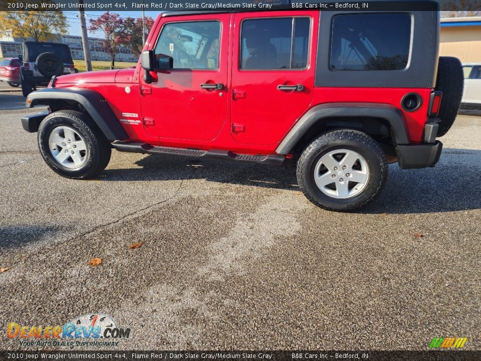 2010 Jeep Wrangler Unlimited Sport 4x4 Flame Red / Dark Slate Gray/Medium Slate Gray Photo #20