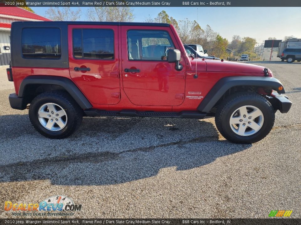 2010 Jeep Wrangler Unlimited Sport 4x4 Flame Red / Dark Slate Gray/Medium Slate Gray Photo #21