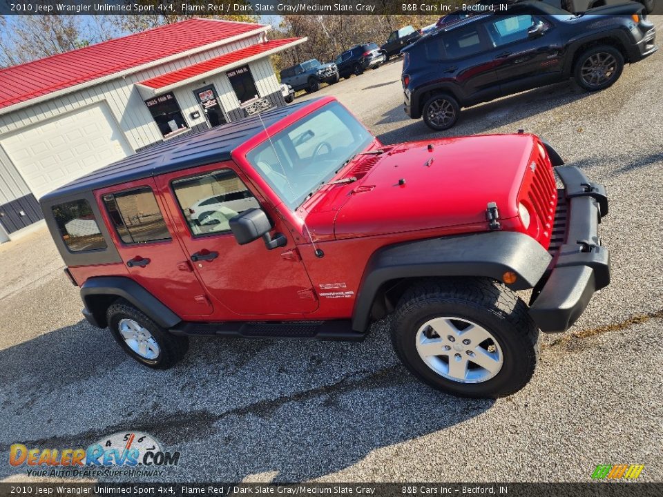 2010 Jeep Wrangler Unlimited Sport 4x4 Flame Red / Dark Slate Gray/Medium Slate Gray Photo #22