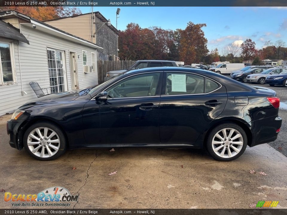 2010 Lexus IS 250 AWD Obsidian Black / Ecru Beige Photo #4