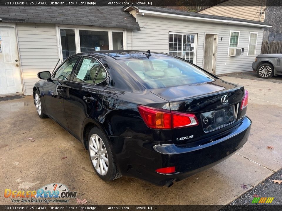 2010 Lexus IS 250 AWD Obsidian Black / Ecru Beige Photo #6