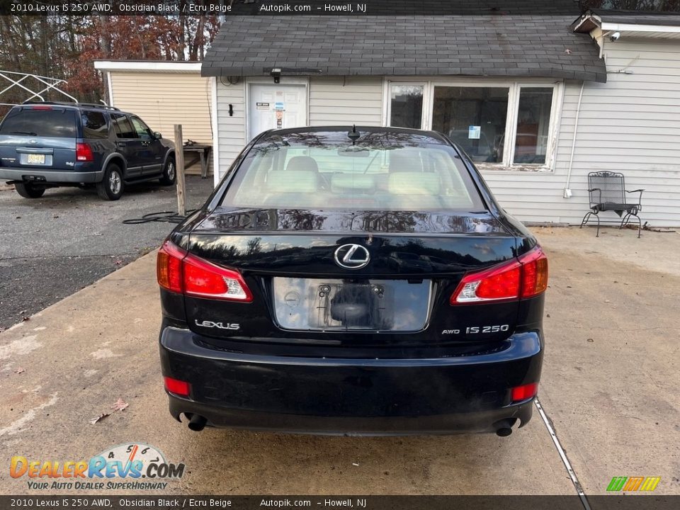 2010 Lexus IS 250 AWD Obsidian Black / Ecru Beige Photo #7