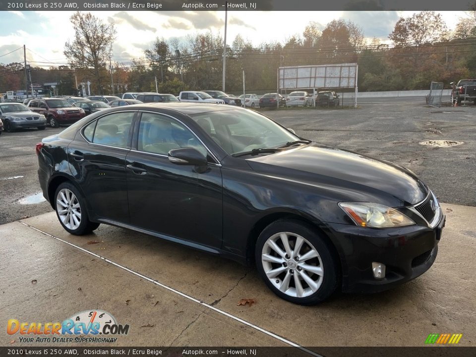 2010 Lexus IS 250 AWD Obsidian Black / Ecru Beige Photo #11