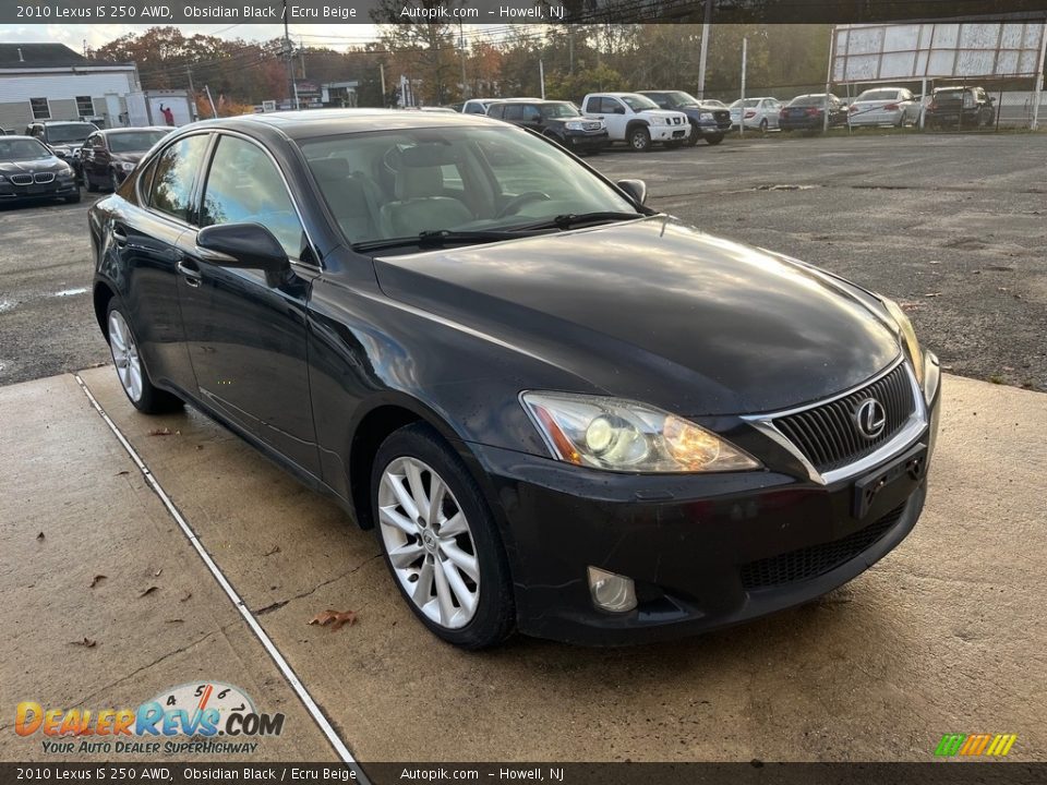 2010 Lexus IS 250 AWD Obsidian Black / Ecru Beige Photo #12